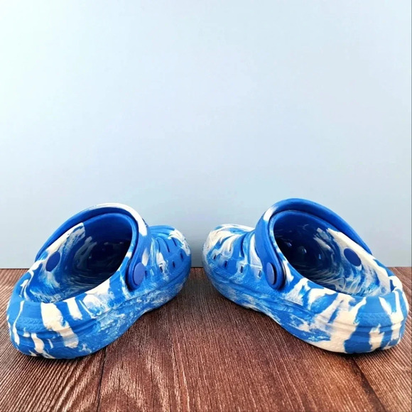 Toddler Clogs, Blue and White, Baby sz 7 - Picture 5 of 7